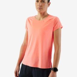 Kiprun by Decathlon Fluo Peach Plain T-Shirt-15