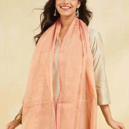 Fabindia Peach Regular Fit Woven Dupatta image 3