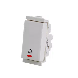 RAPID Sumo Bell Push Switch With Indicator 1 Module 6 Amp White, R-2029 (Pack of 20)-28