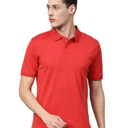Alcis Red Solid Short Sleeves Polo T-Shirt-image-72