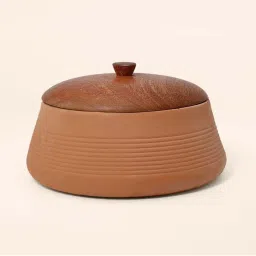 ellementry Brown Terracotta Curd Setter with Lid (1000 ml) - Set of 1 image 2