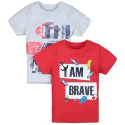 Plum Tree Boys Grey & Red Printed T-Shirt (Pack Of 2)-picture-16