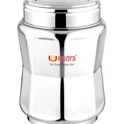 Rudra Silver Stainless Steel Multipurpose Containers Hexagon with Lid (Size 3) image 1