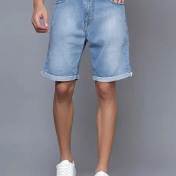 Cantabil Light Mercerised Regular Fit Denim Shorts-picture-28
