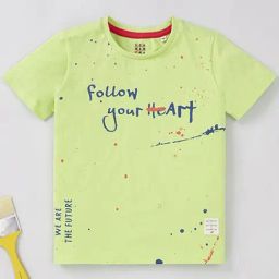 Ed-a-Mamma Kids Green Cotton Printed T-Shirt-picture-23