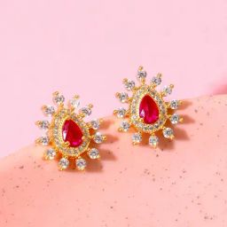 GIVA 92.5 Sterling Silver Prime Pink Stud for Women-image-55