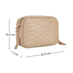 Forever Glam by Pantaloons Brown Textured Small Cross Body Bag image 4