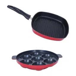 Nirlon Red Aluminium Non-Stick Cookware Combo - Set of 2-1
