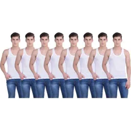 Dollar Bigboss White Cotton Regular Fit Vests (Pack of 8)-image-76