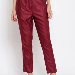 Fabindia Maroon Regular Fit Pants-image-8