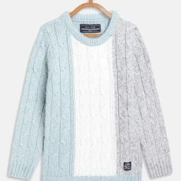 Octave Kids Multicolor Self Design Full Sleeves Sweater-image-28