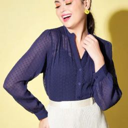 Trend Arrest Navy Self Design Casual Shirt-image-130