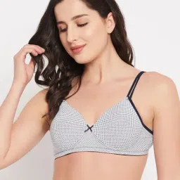 Clovia White Printed Full Coverage Bra-image-90