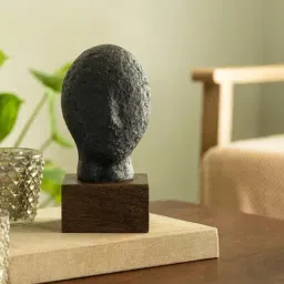 Ellementry Black Ecomix Calm Face Sculpture-image-3