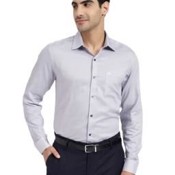 Arrow Grey Cotton Slim Fit Printed Shirt-image-40