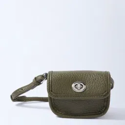Westside Olive Textured Adjustable Mini Sling Bag-picture-12