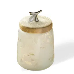 ellementry Twiggy Frosted Transparent Glass Jar with Lid (500 ml) - Set of 1 image 2