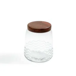 ellementry Transparent Glass Jar with Lid ( ml) - Set of 1 image 2