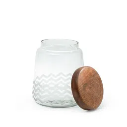 ellementry Transparent Glass Jar with Lid ( ml) - Set of 1 image 3