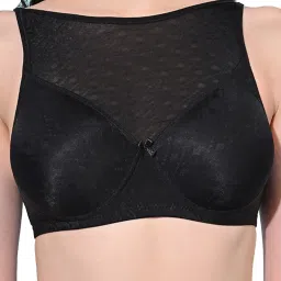 FIMS Black Self Pattern Bra image 4