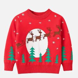 Little Surprise Box Kids Red Blended Color Block Cardigan-image-26
