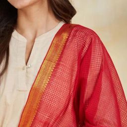Fabindia Red Regular Fit Woven Dupatta image 5