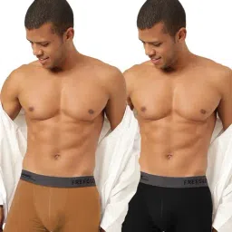 Freecultr Bourbon Yellow & Pot Black Comfort Fit Trunks - Pack of 2-picture-48