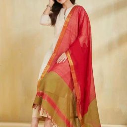 Fabindia Red Regular Fit Woven Dupatta image 2