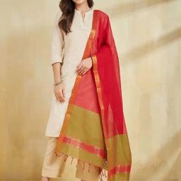Fabindia Red Regular Fit Woven Dupatta-picture-28