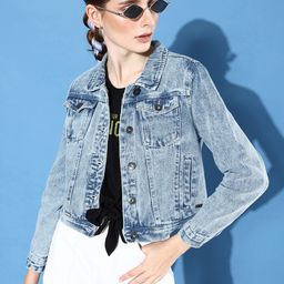 Roadster Women Blue Washed Denim Jacket-picture-38