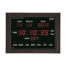 Orpat Ajanta Quartz Digital Wall Clock for Home and Office Electric Wall Clock - Black-image-2