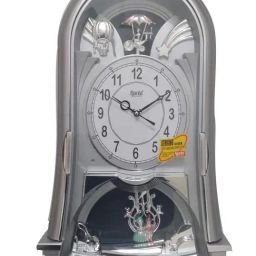 Ajanta Glass Analog Musical and Pendulum Wall Clock (Silver, 4627)-picture-37