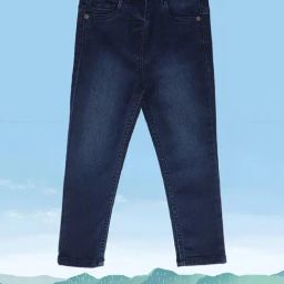 MINIKLUB Kids Blue Solid Demin Pants-image-34