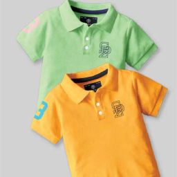 Codez Boys Green & Yellow Solid Polo T-shirt-image-32