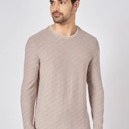 7 Alt By Pantaloons Grey Slim Fit Striped T-Shirt-picture-39