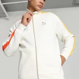 Puma Icons of Unity White Regular Fit Striped Jacket-image-64