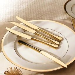 Pure Home and Living Gold Stainless Steel Dessert Knives - Set of 4-32