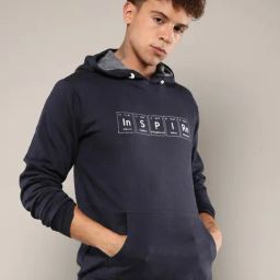 Campus Sutra Black Cotton Regular Fit Printed Hooded Sweatshirt-image-13