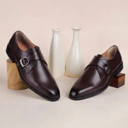 Louis Stitch Men's Rosewood Monk Shoes-picture-6