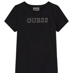 Guess Kids Jet Black A996 Logo Regular Fit T-Shirt-image-5