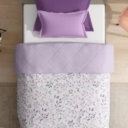 wakefit Lavender & White Floral Printed 220 GSM AC Room Cotton Single Bed Comforter-image-57