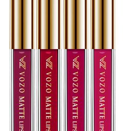 VOZO Set Of 4 Matte Lips Liquid Lipstick-Cherry Red 101- Red 104 -Magenta 105-Magenta 204-11