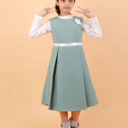 CALYX CLOTHING Girls Ribbed Fit & Flare Midi Dress With Bow Accent-picture-30