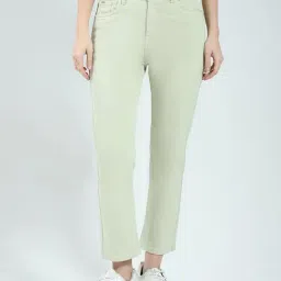 Monte Carlo Green Cotton Blend Solid Jeans-picture-35