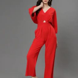 KASSUALLY Red Maxi Jumpsuit-image-0