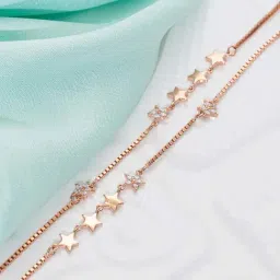 Zavya 92.5 Sterling Silver Flexible Anklets for Women - Set of 2-image-28