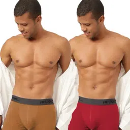 Freecultr Bourbon Yellow & Sassy Red Comfort Fit Trunks - Pack of 2-picture-42