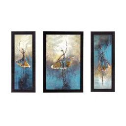 eCraftIndia Set of 3 Abstract Dancing Lady Satin Matt Texture UV Art Painting image 2