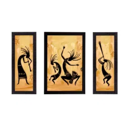eCraftIndia Set of 3 Abstract Dancing Creatures Satin Matt Texture UV Art Painting image 2