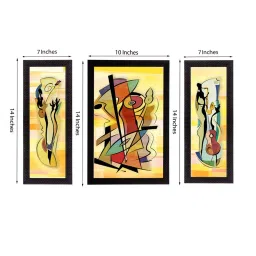 eCraftIndia Set of 3 Abstract Object Satin Matt Texture UV Art Painting image 3